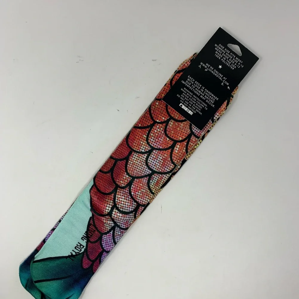 Living Royal Mermaid Unisex Knee High Socks Rainbow New One Size Q1